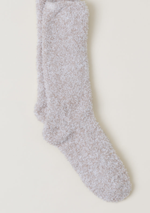 CozyChic Heathered Socks, Stone/White