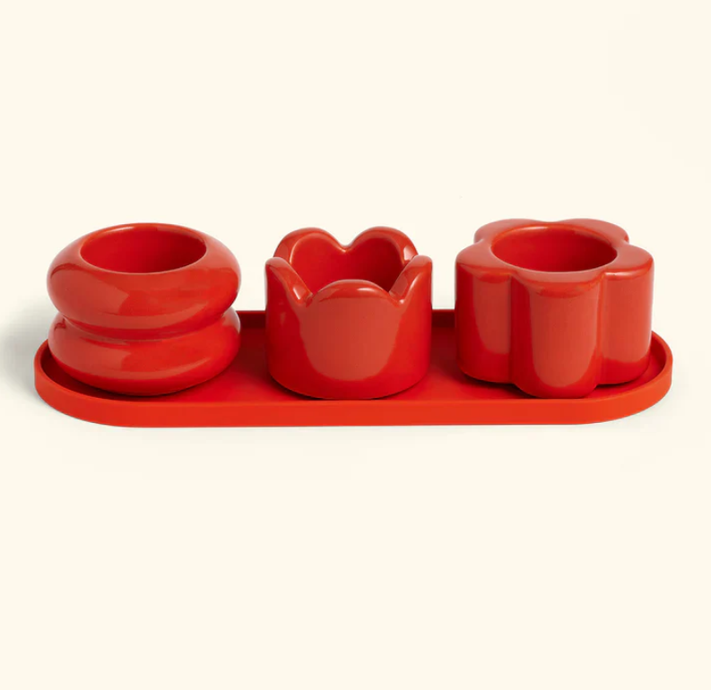 Mini Trio Planter Red