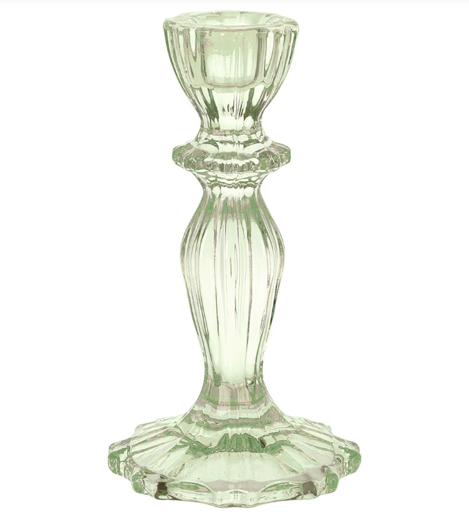 Celadon Glass Candle Holder