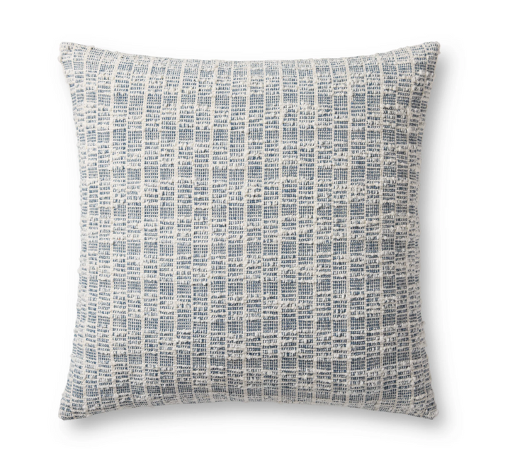 Blue/White Textured Pillow, 22" x 22"