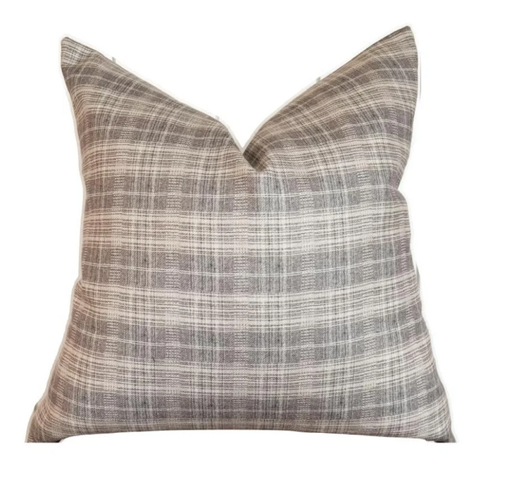 Neutral Plaid Pillow, 20" x 20"