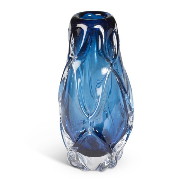 Blue Tidal Glass Vase