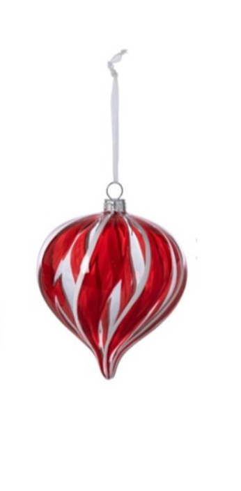 Peppermint Striped Glass Ornament