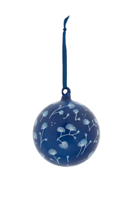 Chinoiserie Ginko Glass Ball Ornament