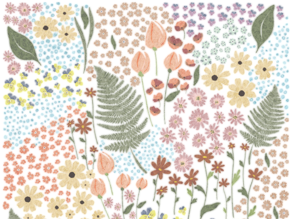 Charming Floral Fall Pattern Pillow, 17" x 17"