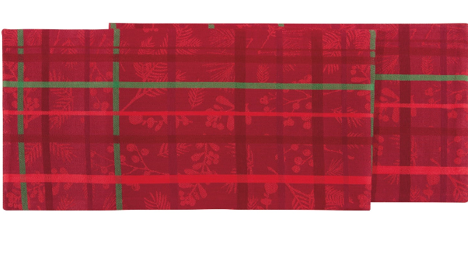 Winterberry Christmas Jacquard Runner, 13" x 72"