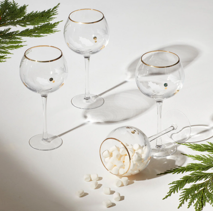 Holiday Gold Balloon Glass