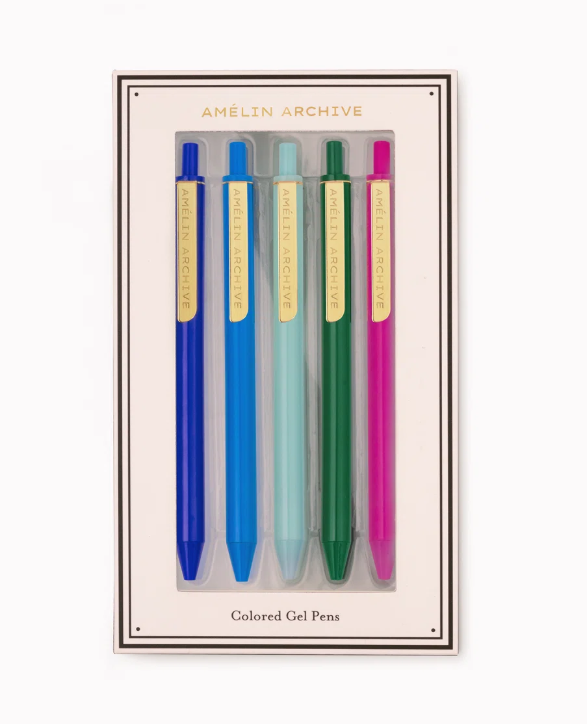 Florale Colored Gel Pens, Set Of 5