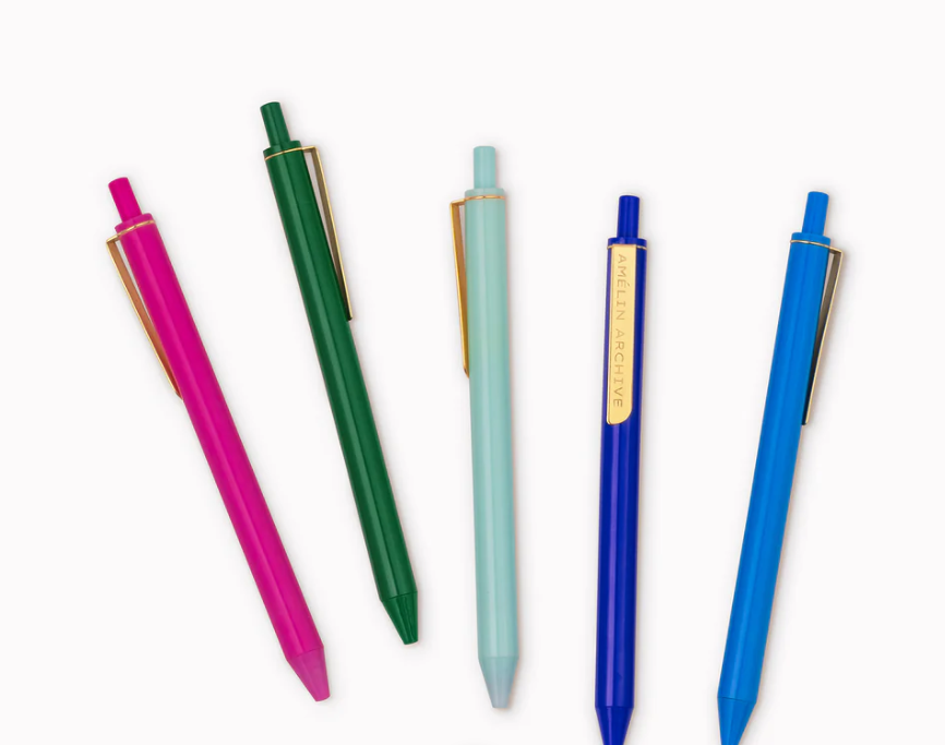 Florale Colored Gel Pens, Set Of 5