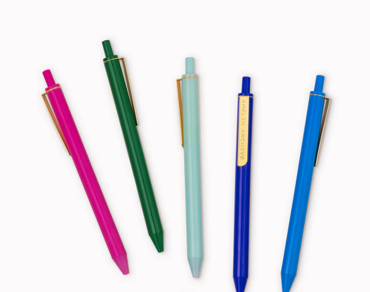 Florale Colored Gel Pens, Set Of 5