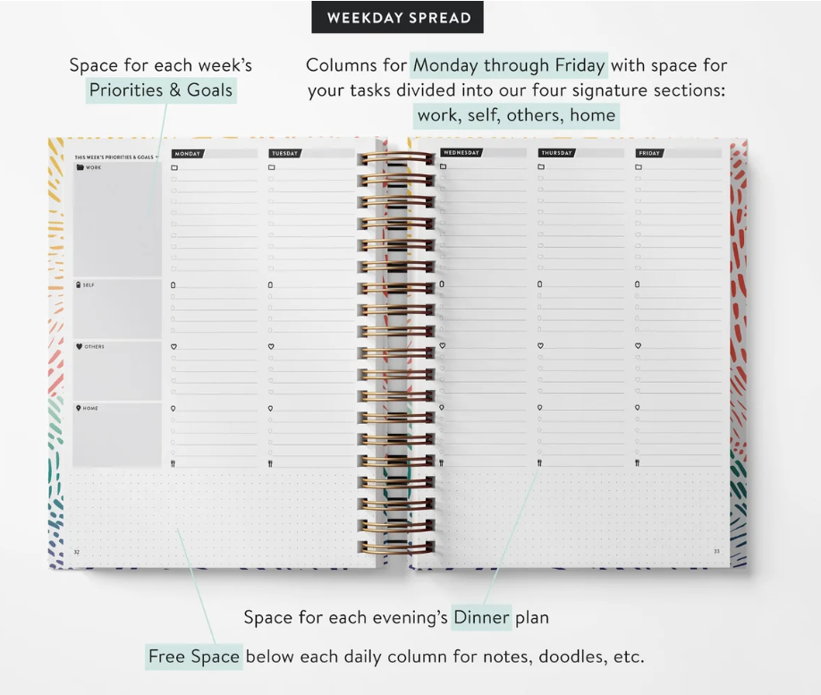 Rainbow Sunset Daily Planner