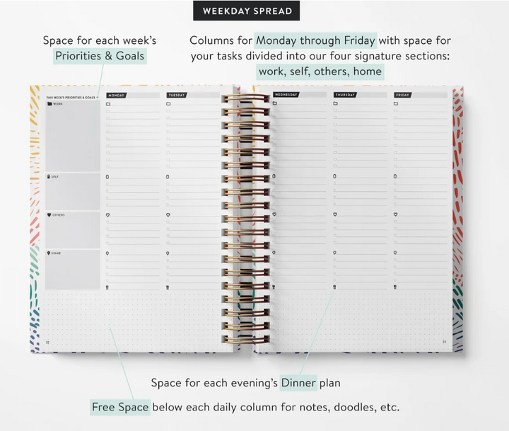 Rainbow Sunset Daily Planner
