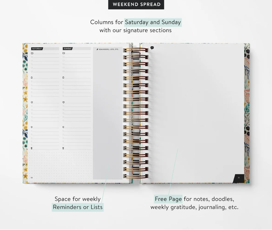 Fresh Blossoms Weekly Planner