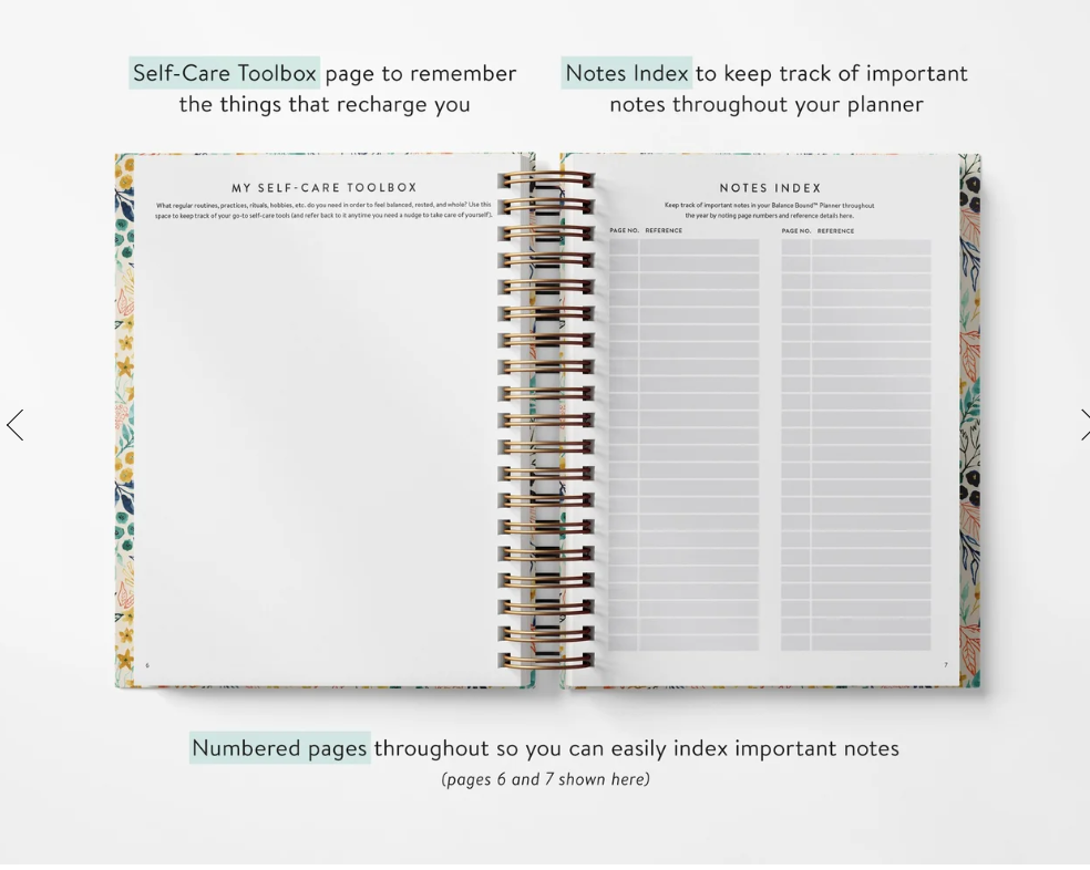 Fresh Blossoms Weekly Planner