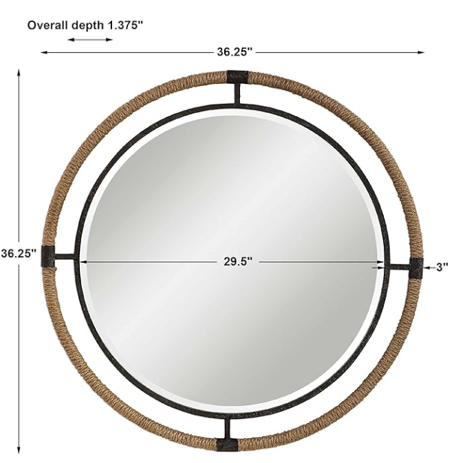 Melville Round Mirror, 36"