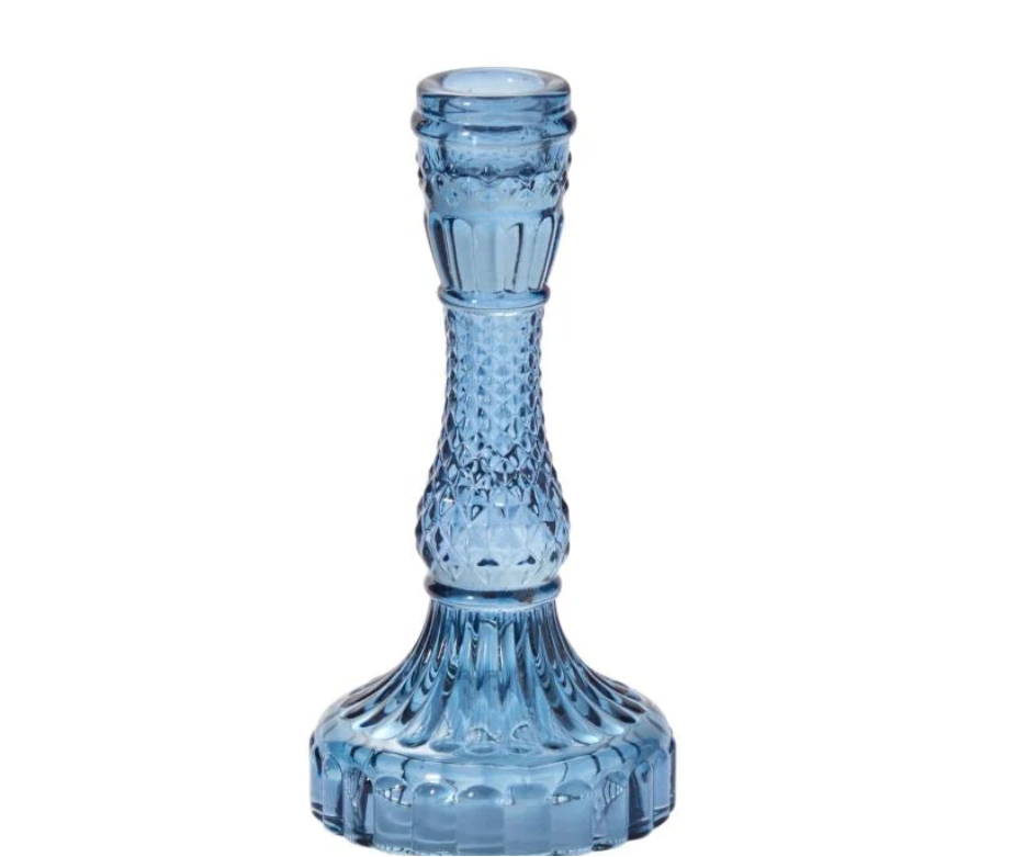 Blue Gillian Candlestick, Tall