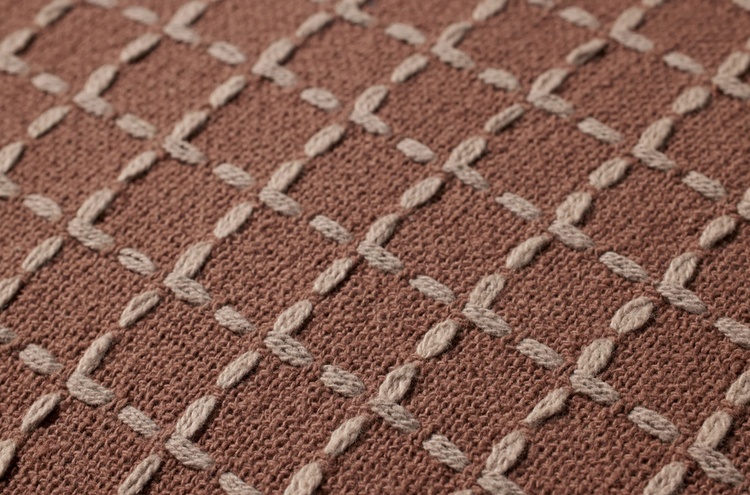 Rose/Blush Grid Pattern Pillow, 22" x 22"