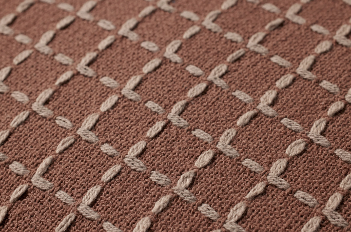 Rose/Blush Grid Pattern Pillow, 22" x 22"