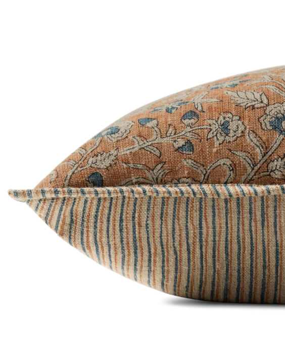 Peach Patterned Pillow, 18" x 18"