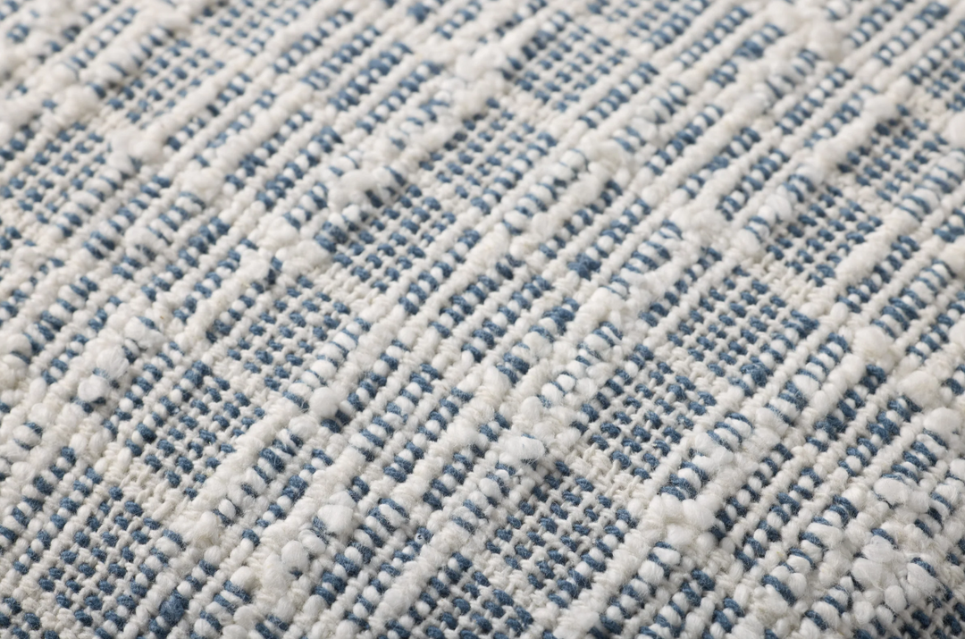 Blue/White Textured Pillow, 22" x 22"