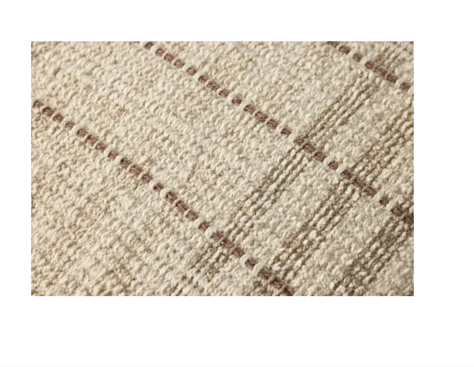 Ivory/Brown Striped Pillow, 18" x 18"