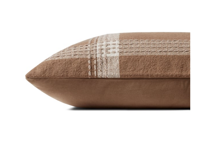Rust Plaid Lumbar Pillow, 16" x 26"