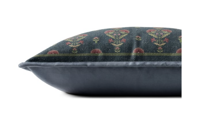 Marigold Blue Lumbar Pillow, 13" x 21"