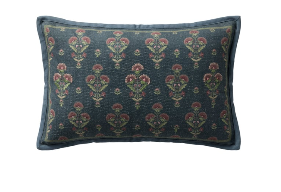 Marigold Blue Lumbar Pillow, 13" x 21"