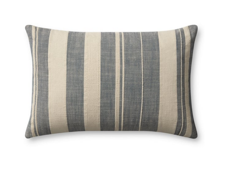 Mia Pillow Ivory/Denim 13x21