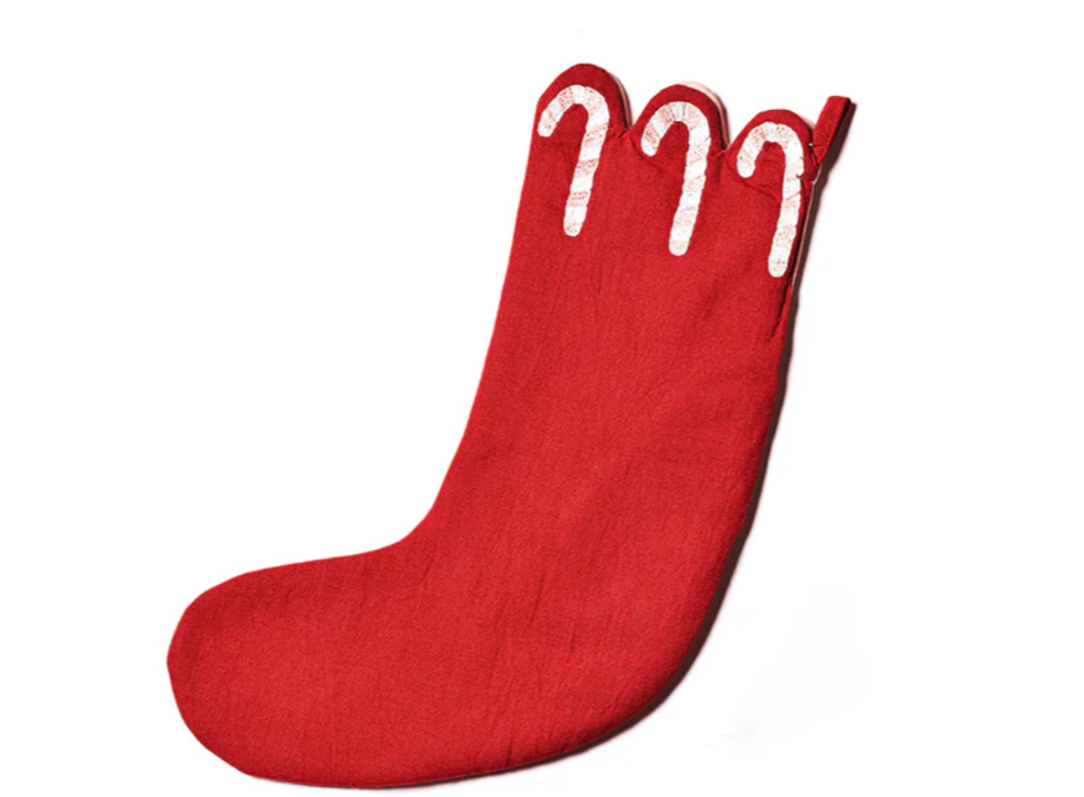 Provence Candy Cane Scallop Stocking