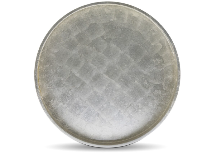 Champagne Silver Great House Round Foiled Tray