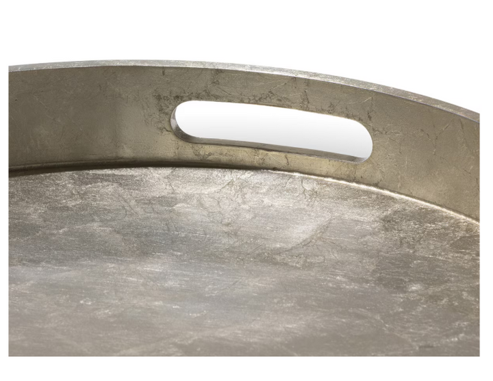 Champagne Silver Great House Round Foiled Tray