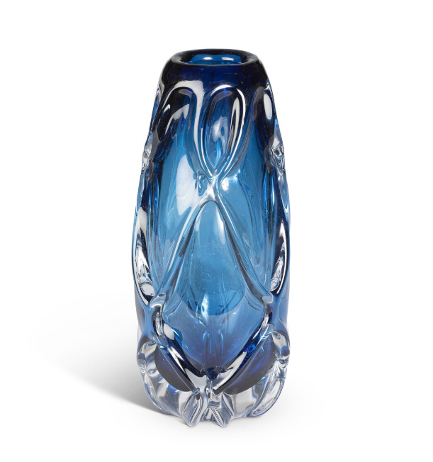 Blue Tidal Glass Vase