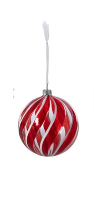 Peppermint Striped Glass Ornament