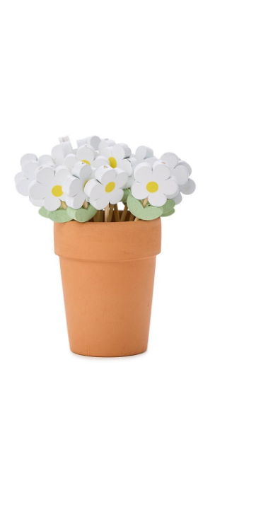 Garden Blooms Cocktail Picks In Flower Pot Holder, Set Of 20 Picks