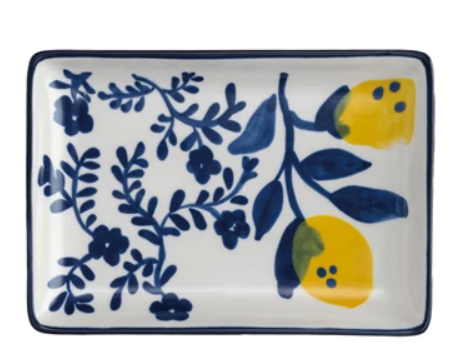 Hand-Painted Stoneware Plates With Lemons, 4 Styles