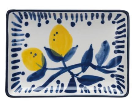 Hand-Painted Stoneware Plates With Lemons, 4 Styles