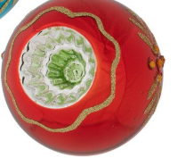 Red & Blue Glass Vintage-Style Reflector Ornaments