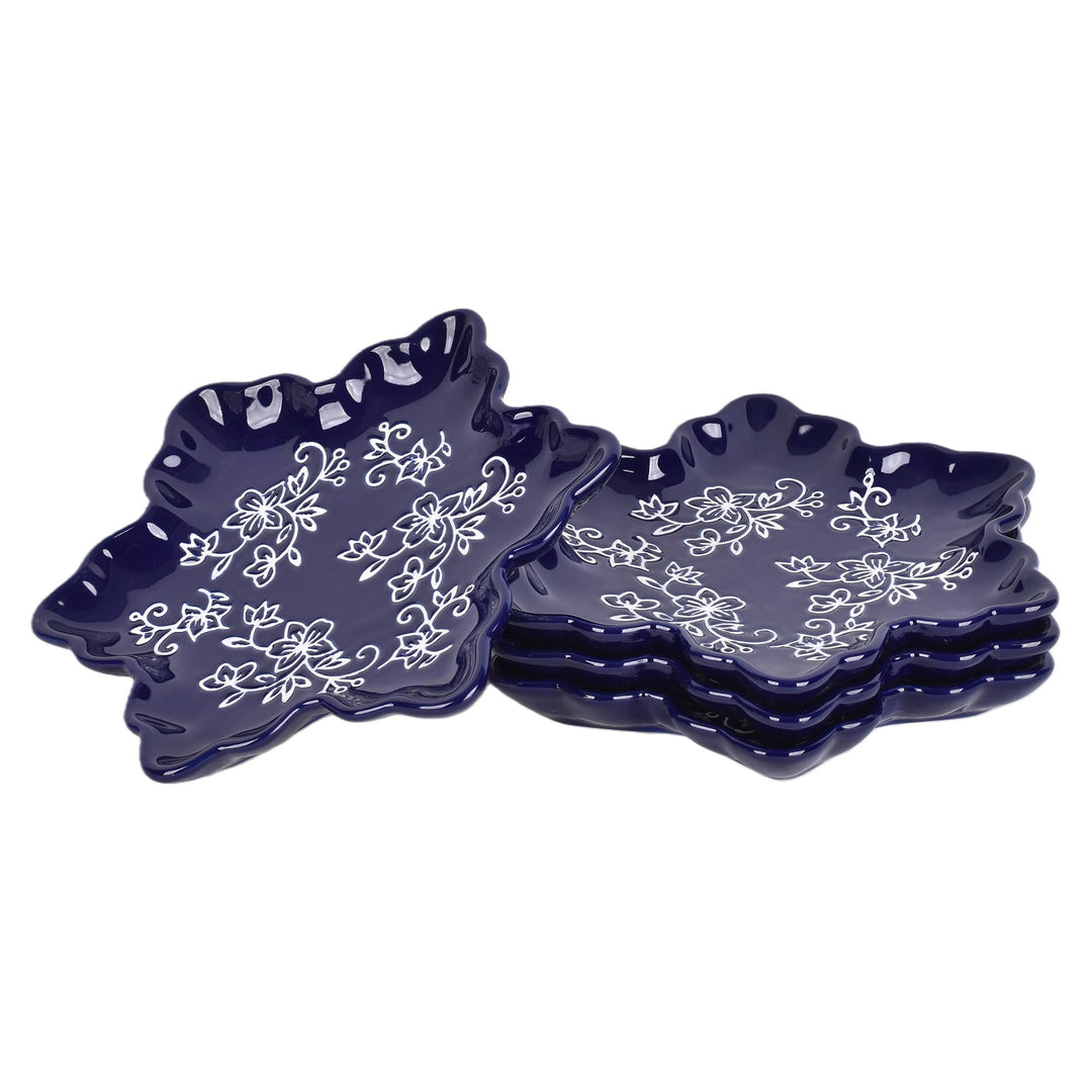 Snowflake Plates | Floral Lace Blue