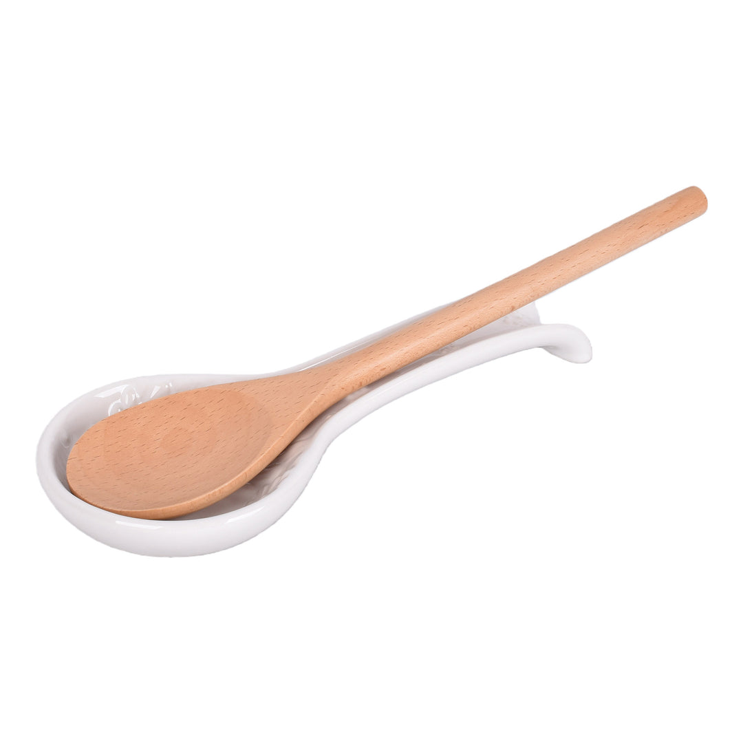 Spoon Rest With Wooden Spoon | Frosty Forest