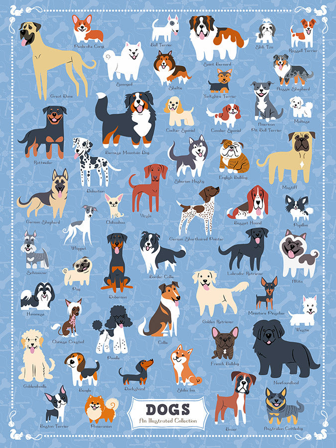 Illustrated Dogs Puzzle, 500 Piece