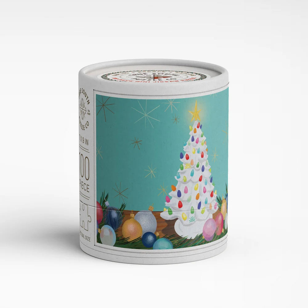 Ceramic Christmas Tree Mini Holiday Greetings Puzzle, 100 Piece