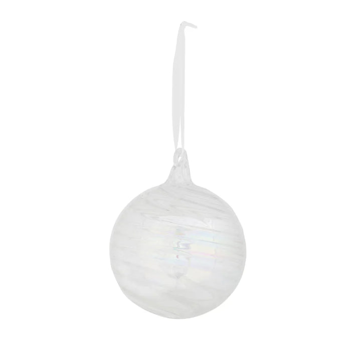 Iridescent Swirl Glass Ball Ornament