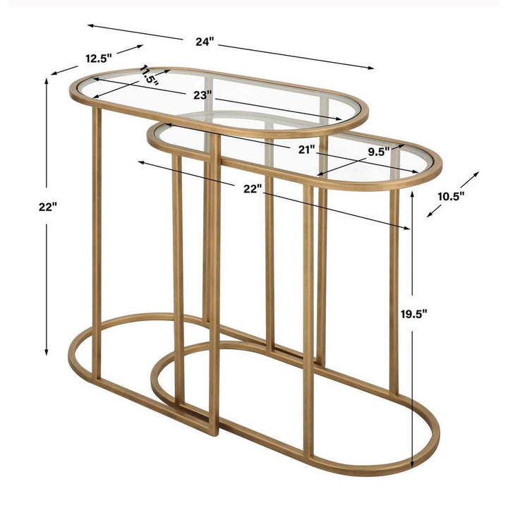 Gold Accent Tables, Set Of 2