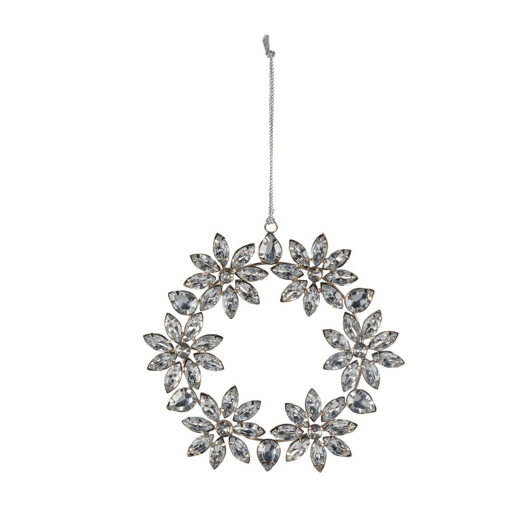 Jeweled Silver Wreath Ornament