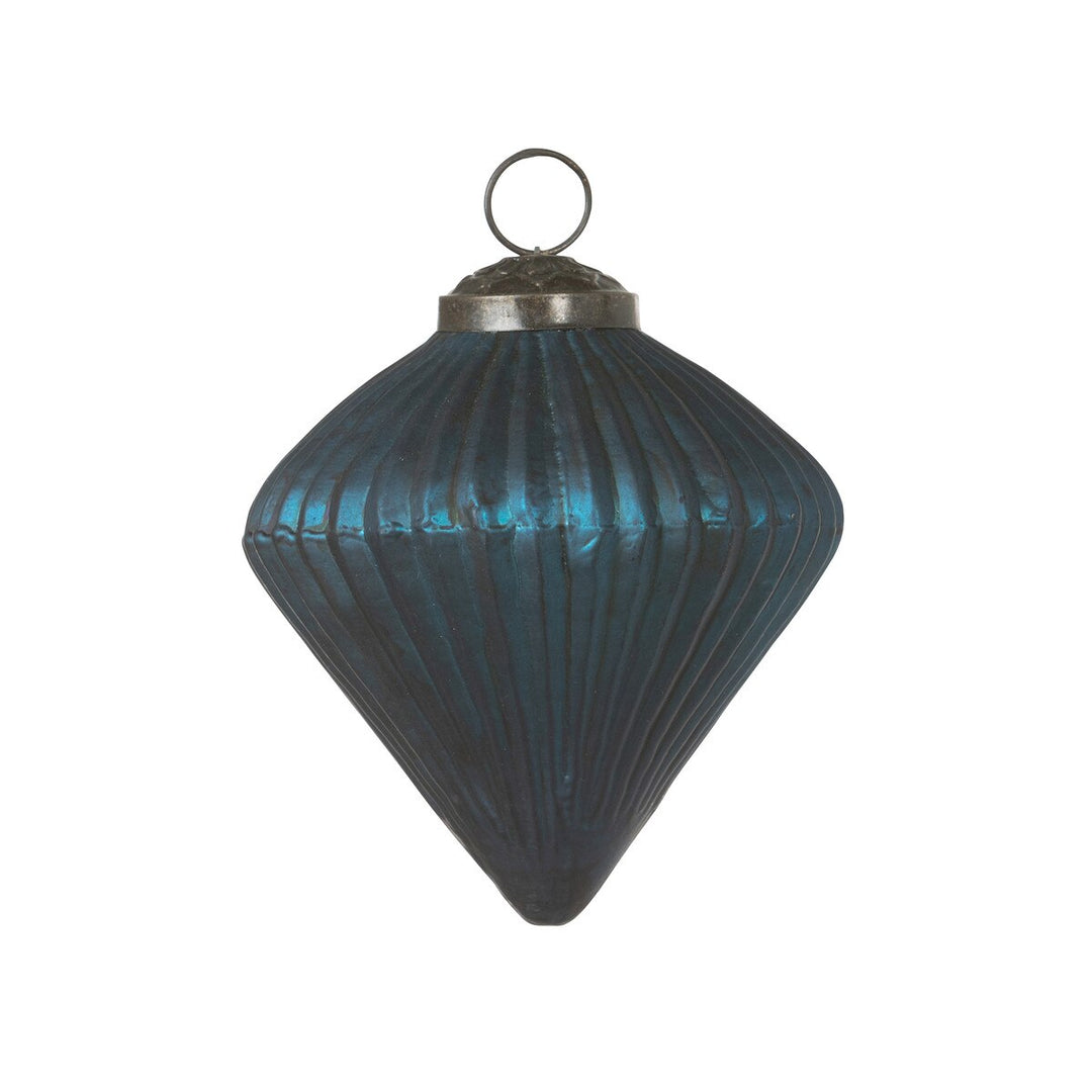 Cobalt Blue Diamond Drop Glass Ornament