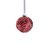 Red Metallic Spark Zigzag Ornament, 4"