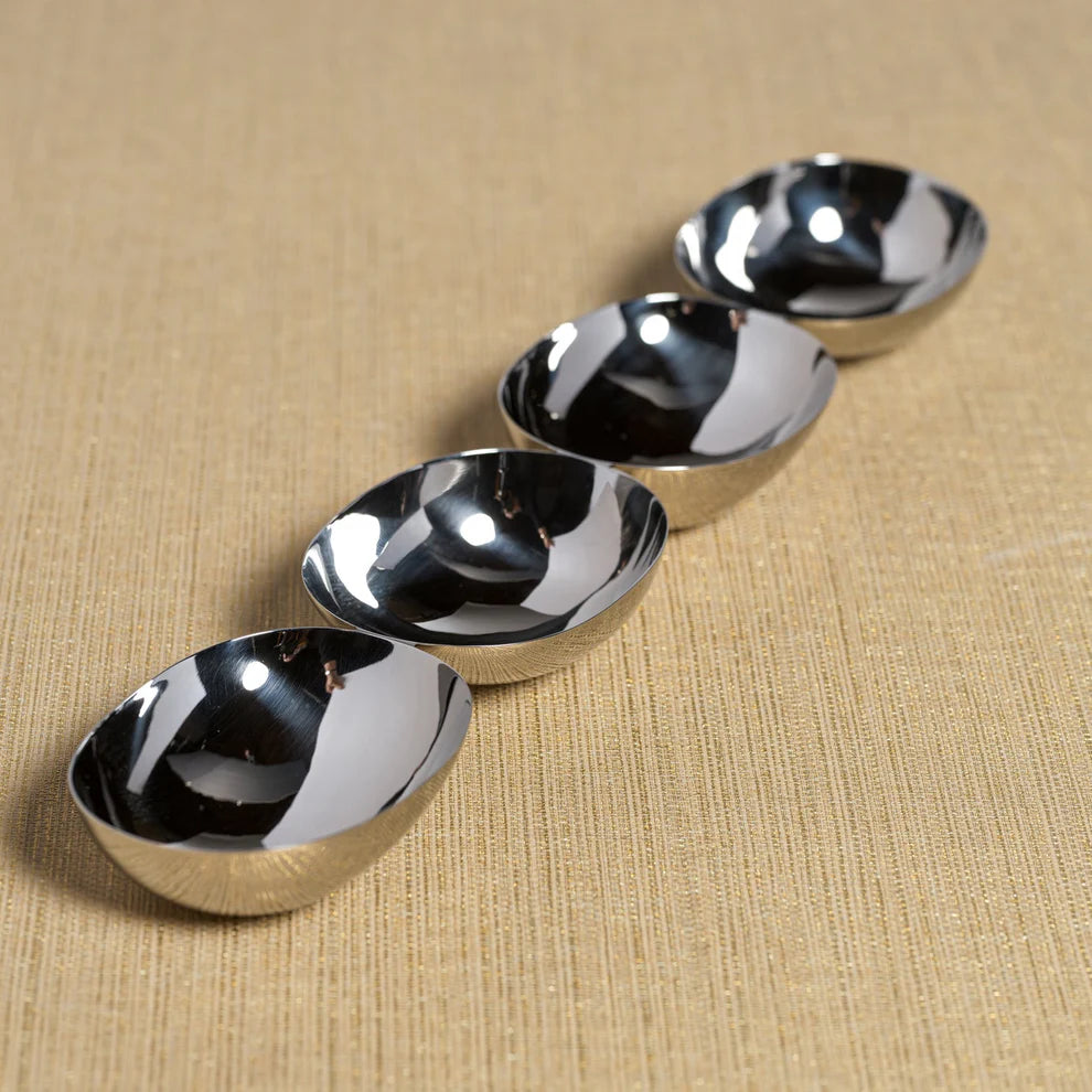 Four Tier Polished Nickel Clustered Bowls