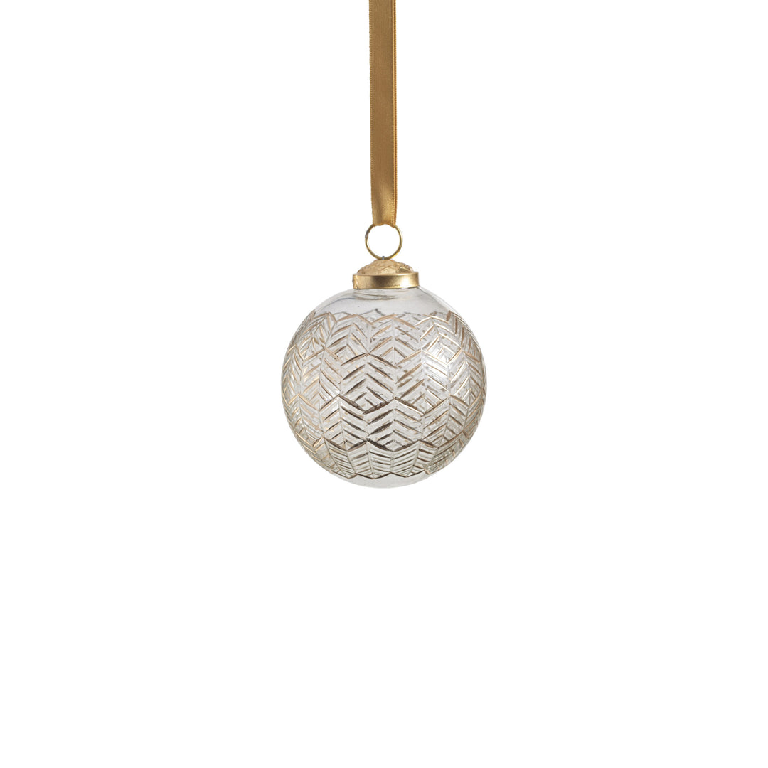 Golden Echoes Pattern Glass Ornament 3"