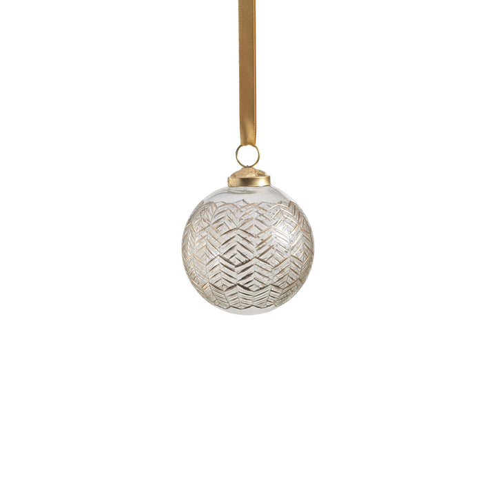 Golden Echoes Pattern Glass Ornament 3"